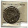 Image 1 : 1938 $1 ICCS MS63.  Nicely toned example.