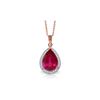 Image 1 : Genuine 5.51 ctw Ruby & Diamond Necklace 14KT Rose Gold - REF-98Z3N