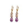 Image 1 : Genuine 11.20 ctw Amethyst Earrings 14KT Rose Gold - REF-56A2K