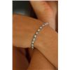 Natural 6.16 ctw White & Blue Diamond Eternity Tennis Bracelet 14K White Gold - REF-418K2W