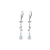 Genuine 3.97 ctw Aquamarine & Diamond Earrings 14KT White Gold - REF-56M4T