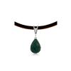 Genuine 15.51 ctw Green Sapphire Corundum & Diamond Necklace 14KT White Gold - REF-30V2W