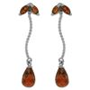 Image 1 : Genuine 3.4 ctw Garnet Earrings 14KT White Gold - REF-21H6X