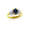 Image 1 : Genuine 1.47 ctw Sapphire & Diamond Ring 14KT Yellow Gold - REF-63X2M