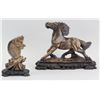 Image 1 : Lot of Two Chinese Horse and Fish Statues