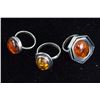 Image 1 : Lot of Three Chinese Amber Rings