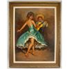 Image 1 : South American Oil on Canvas Dancer Signed
