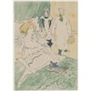 Image 1 : French Linocut on Paper Signed T-Lautrec