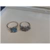 Image 2 : 2 RINGS, 10KT BLUE TOPAZ WITH DIAMOND