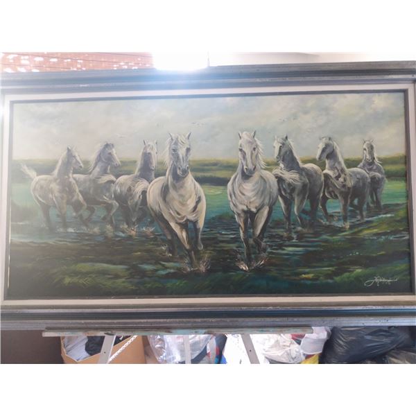 32 X 55" WILD HORSE PAINTING