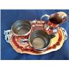 Image 1 : COPPER COFFEE SERVICE AND COPPER CREAM AND SUGAR SET
