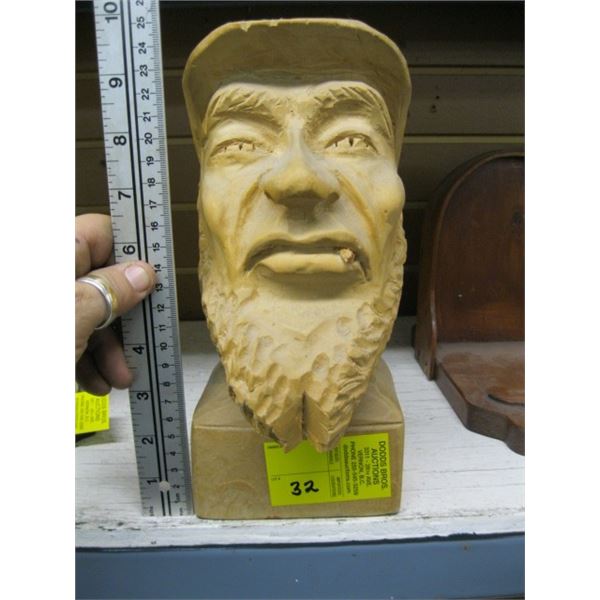 CARVED BUST BY L. MALTAIS