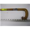 Image 2 : WOODEN CANE WITH METAL WRAP & CARVED HANDLE