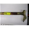 Image 2 : WOOD & BRASS CANE WITH DOG END, 3 PIECE