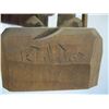 Image 2 : CARVED WOODEN FIGURINE, SIGNED, MAN WITH POLE