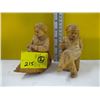 Image 1 : 2 CARVED WOODEN FIGURINES, HIM & HER ON ROCKERS