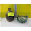 Image 1 : MCM POTTERY VASE MARKED USA POTTERY PIC & A FROG DISH