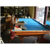 Image 1 : SLATE BALL & CLAW LEGGED POOL TABLE WITH ACCESS., BALLS, CUES, RACK, ETC.