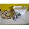 Image 1 : DECORATIVE ASIAN DISHES & A WHITE PLANTER