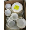 Image 1 : BOX OF GOLD RIMMED ANCHOR HOCKING DISHWARE