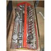 Image 2 : TRAY OF MISC. SOCKETS, WRENCHES, RATCHET, ETC.