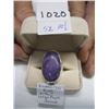 Image 2 : SILVER .925 RING WITH LARGE PURPLE STONE SIZE 10.5