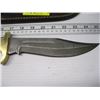 Image 2 : LEATHER & WOOD HANDLED LG. CUSTOM HUNTING KNIFE WITH SHEATH