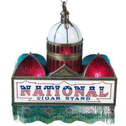 National Cigar Stand Milk Glass Shade w/ Original Fring