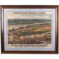 Springfield Bicycle Club 1883 Framed Poster 31"x36"