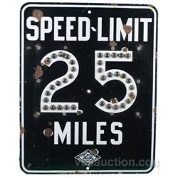 CSAA (AAA) 25 MPH Porcelain Sign w/ Jewels 24"x30"