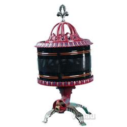 Restored Round Gas Heater Red/Black 21" Tall