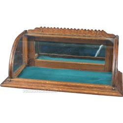 Glass & Oak Curved Front Small Showcase 16"Lx7"Hx9"D