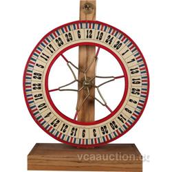 Two Sided Carnival Wheel 24" Diam. Mounted On Oak Stand