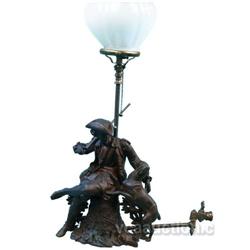 Large Figural Bronze Counter Top Cigar Store Cigar Ligh