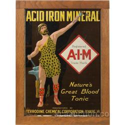 Acid Iron Mineral Tin Sign Framed 16"x22"
