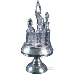 Victorian Cruet Set w/ 5 Bottles