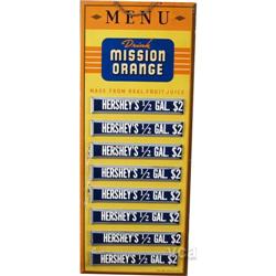 Mission Orange Menu Board w/ Mission Orange Bottle