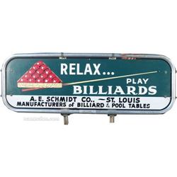 Relax - Play Billiards Tin Sign 15"x41"