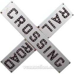 Rail Road Crossing X Sign w/ Jewels