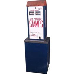 Stamp Machine In Shape Of A Mail Box On Stand