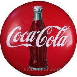 48" Diam. Porcelain Coca Cola Button Sign