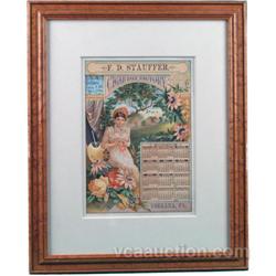 1883 F.D. Stauffer Cigar Factory Calendar 16"x20" Frame
