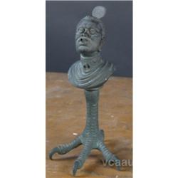 Bronze Cigar Lighter Depicting A Negro Figure On A Claw