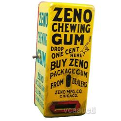 1 Cent Yellow Porcelain Zeno Gum Machine, Has Some Touc