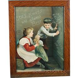 Coes Knnes Advertising Poster, Oak Frame 20"x25"