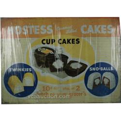 Early Waxed Hostess Cup Cake Sign 44"x32"