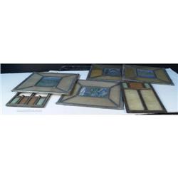 Lot Of 6 Small Stained Glass Panels; 4 @ 12"x12" & 2 @