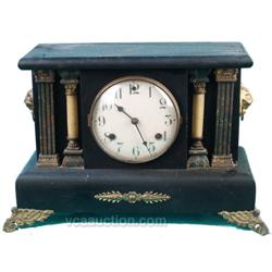 Ornate Mantle Clock w/ Lions Heads, 11"x14"x5" Deep