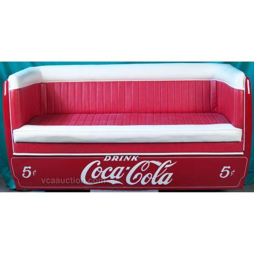 Custom Upholstered Embossed Coca Cola Sofa Restored
