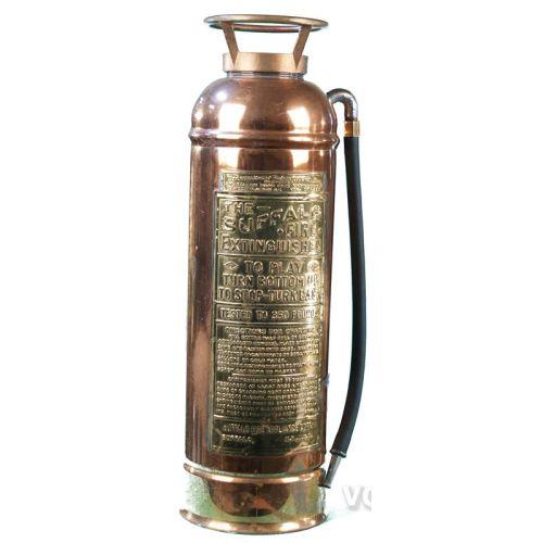 Restored Antique Copper & Brass Fire Extinguisher